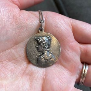 Sterling silver antique art nouveau pendant gorgeous!!